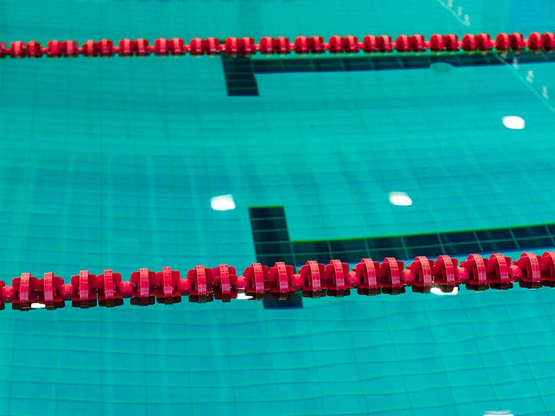Les lignes de nage d'un bassin au sein d'une piscine